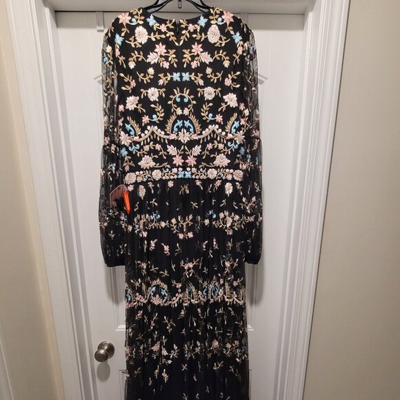 NEW Mac Duggal Embroided High Neck Illusion SleeveGown - Picture 6 of 12